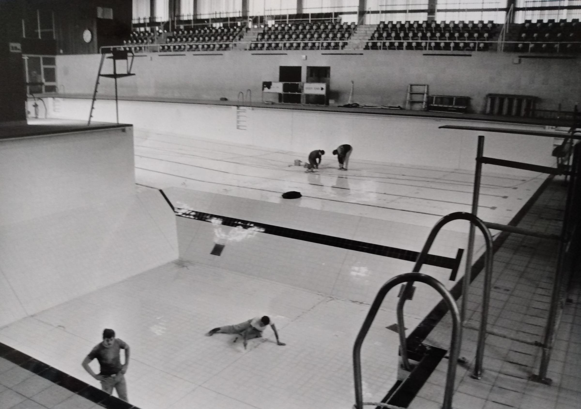 January 1988 and the plug was pulled on the baths to allow workmen to carry out repairs during a £100,000 facelift