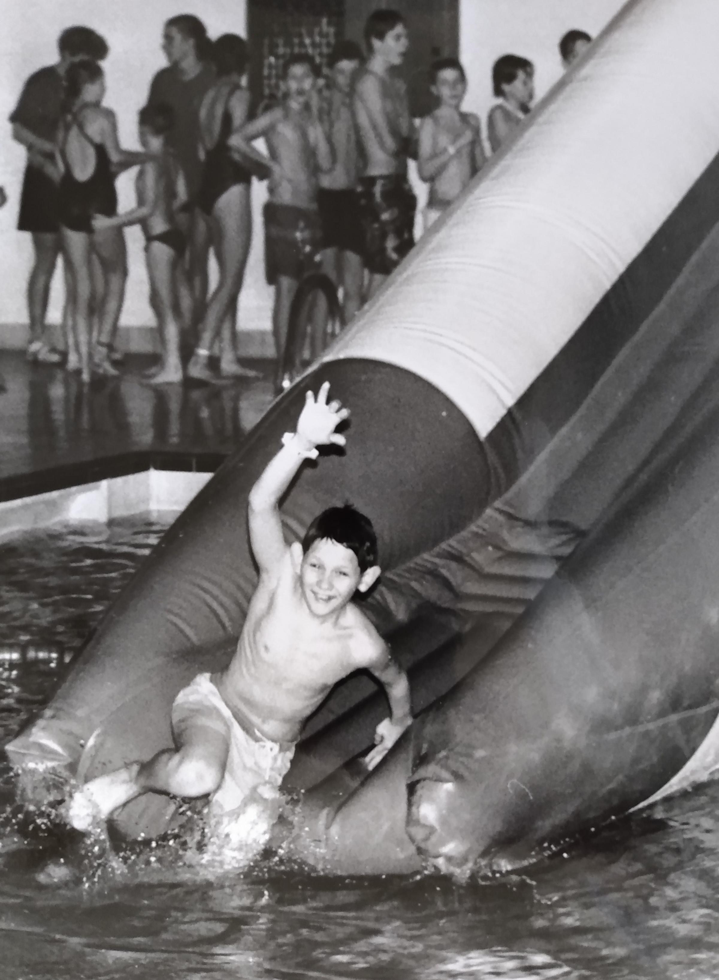 January 1992 and one youngster comes shooting down the newly installed slide