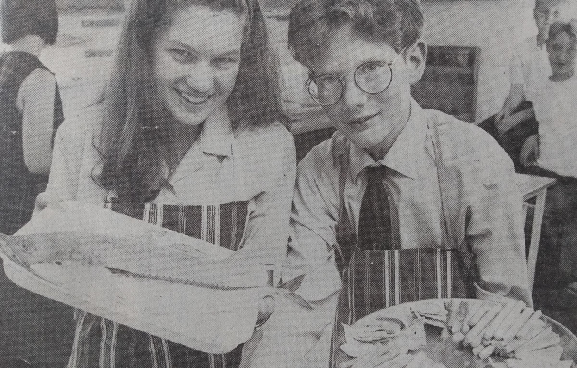 July 1995 and Gillian Ashe and Stuart Robinson were busy preparing healthy snacks for fellow pupils. The school was one of only 12 in the country to be selected for a pioneering European health study