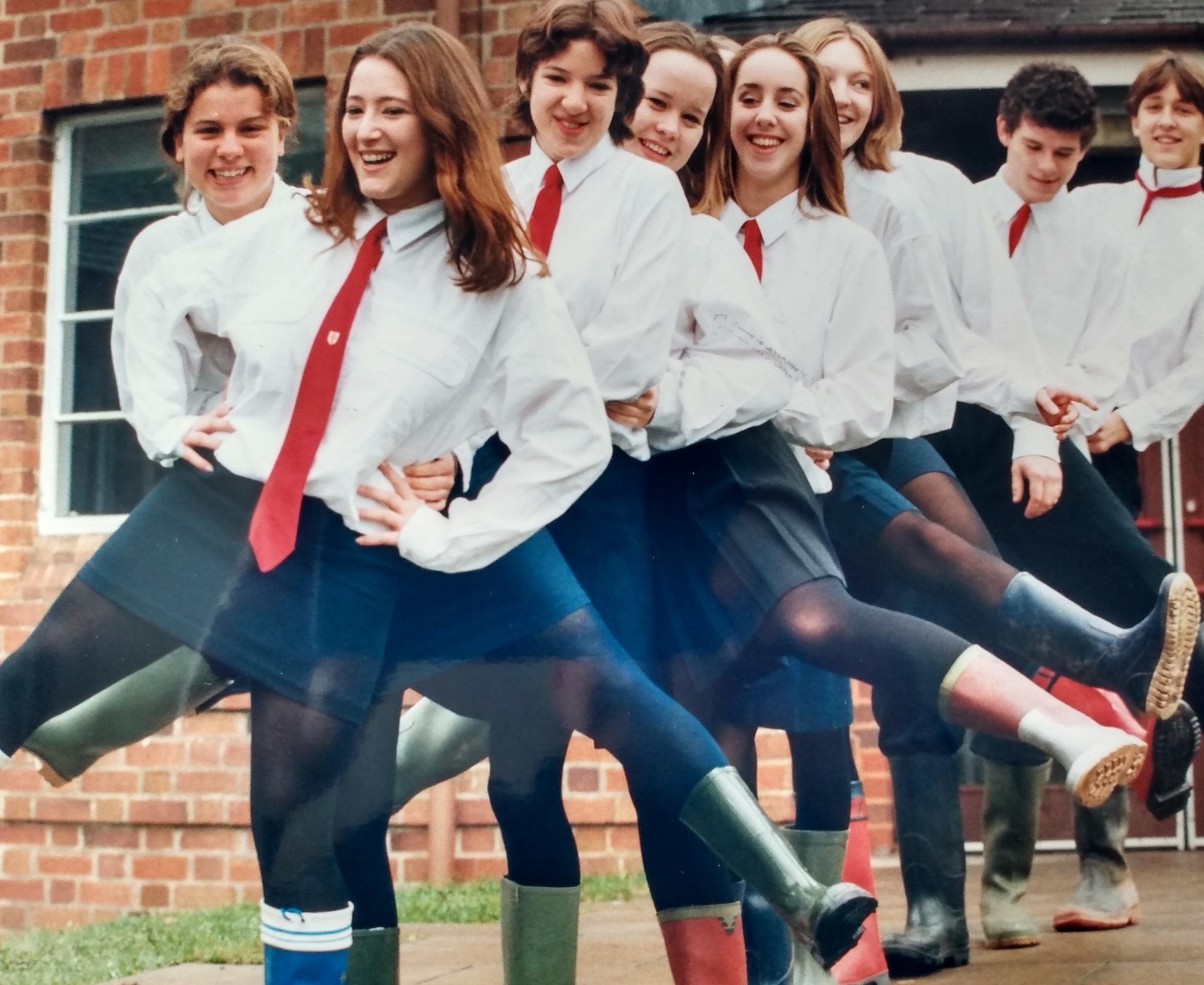 November 1996 and pupils get ready to perform their Wiver Dance – Riverdance in Wellies – for Children in Need