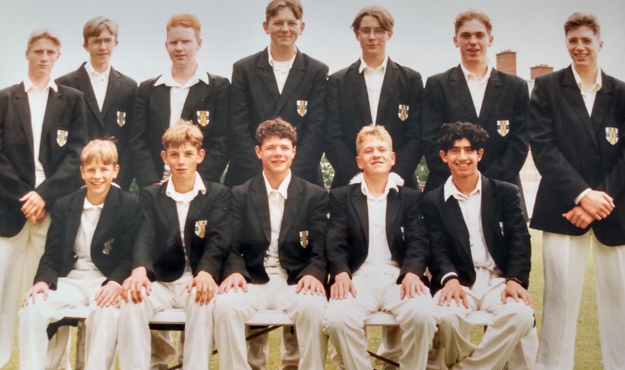 July 1994 and looking spruce in blazers and flannels are the schools cricketers