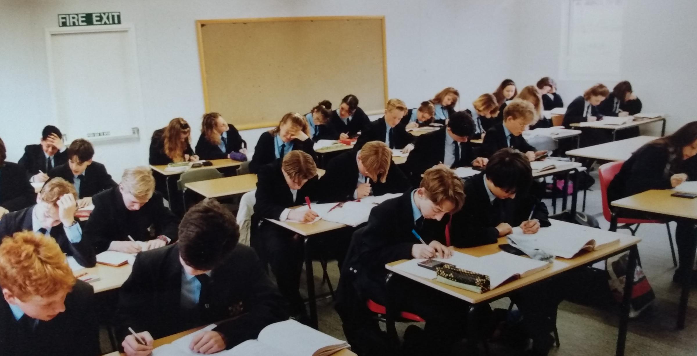 Hard at work in the classroom in March 1993