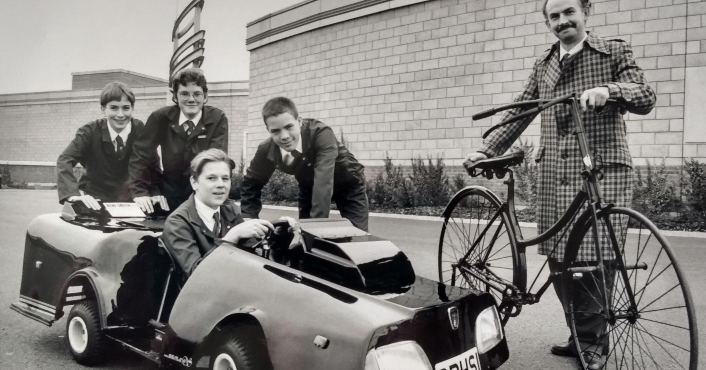 October 1995 and technology teacher Graham Jeeves is ready to pit pedal power against award-winning kart enthusiasts Edward Steelfox, Joseph Jeffrey, Blake Prime and Jameson Lane. The boys won a prize at the Rover Career Challenge event