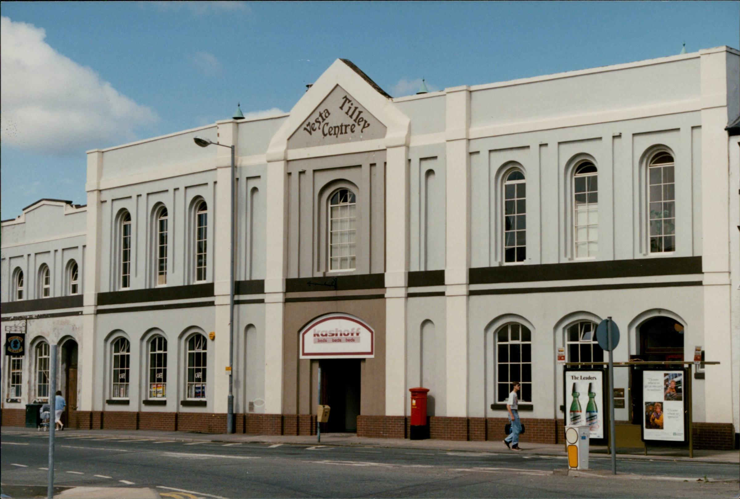 The Vesta Tilley Centre, Lowesmoor in 1990. Taking its name from Worcester’s famous daughter, the building originated as a small theatre and was built partly on the site of The Navigation Inn, where Vesta’s musician father Henry Powles was