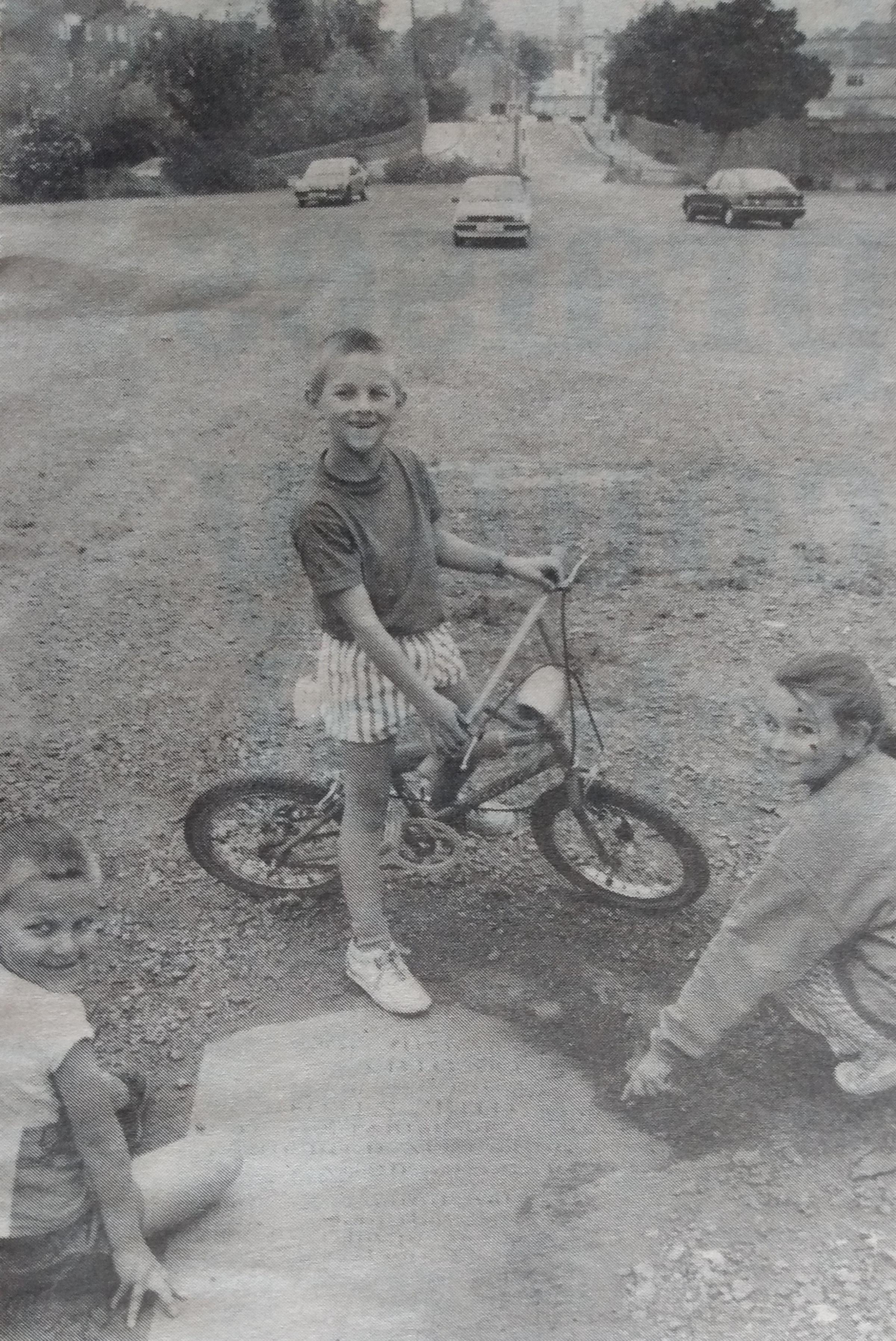 A rather sombre discovery was made by the Clark family children, Stuart, aged five, Andrew, six and Kimberley, nine, who uncovered a gravestone while playing in Tallow Hill car park in June 1990. The gravestone’s inscription read “Abigail,