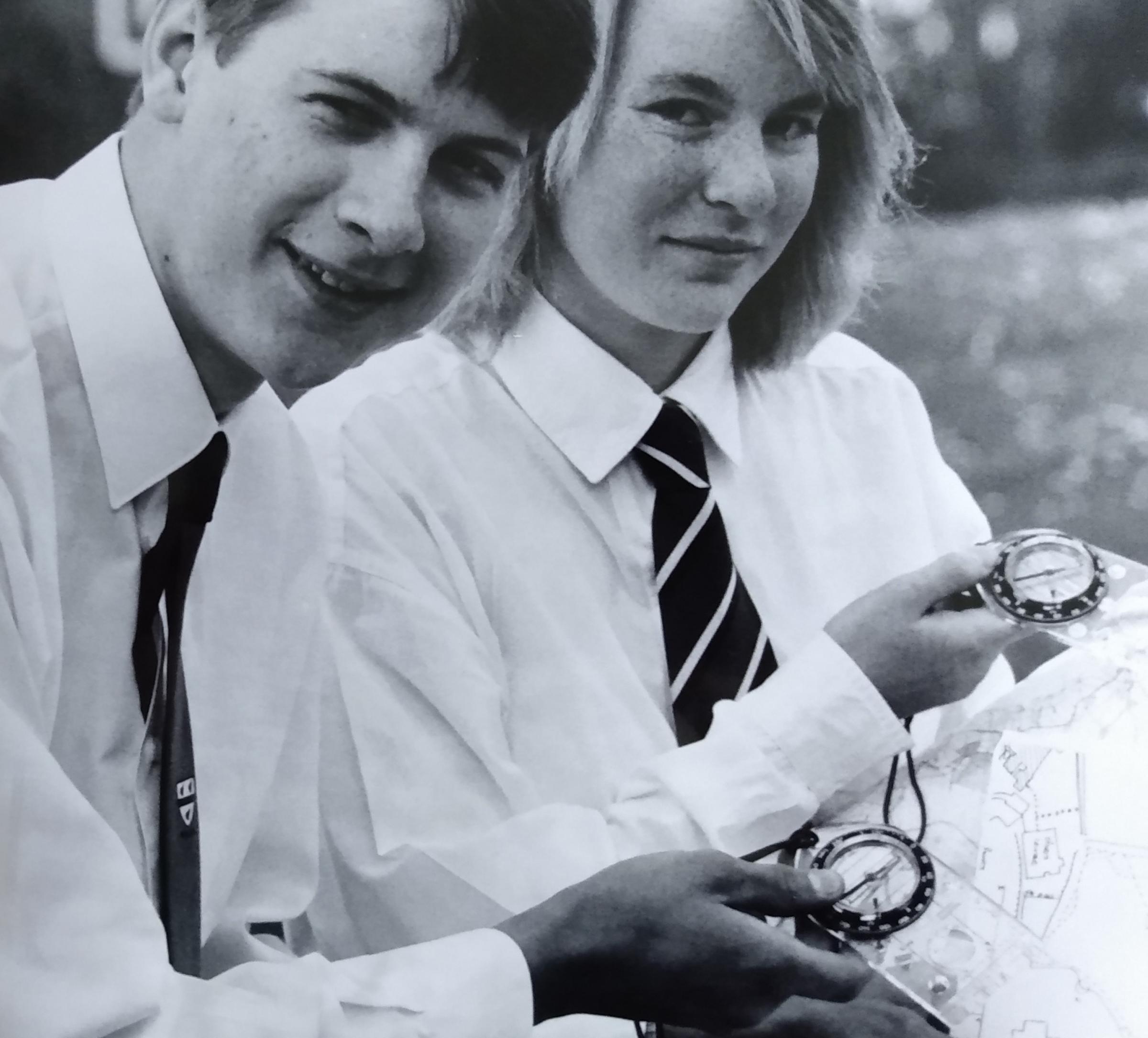 June 1989 and Carlton Jefferies and Johanna Eaves were some of the students who devised orienteering courses for local primary schools, earning Nunnery Wood £125 for their work 