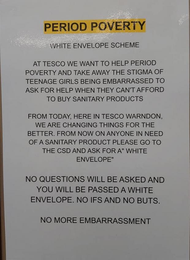 Worcester News: A sign in the Tesco store