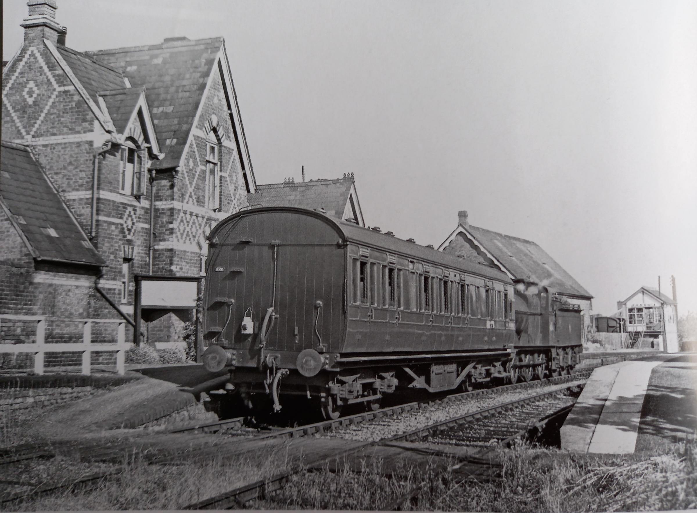 The rural peace of Upton upon Severn station in July 1955