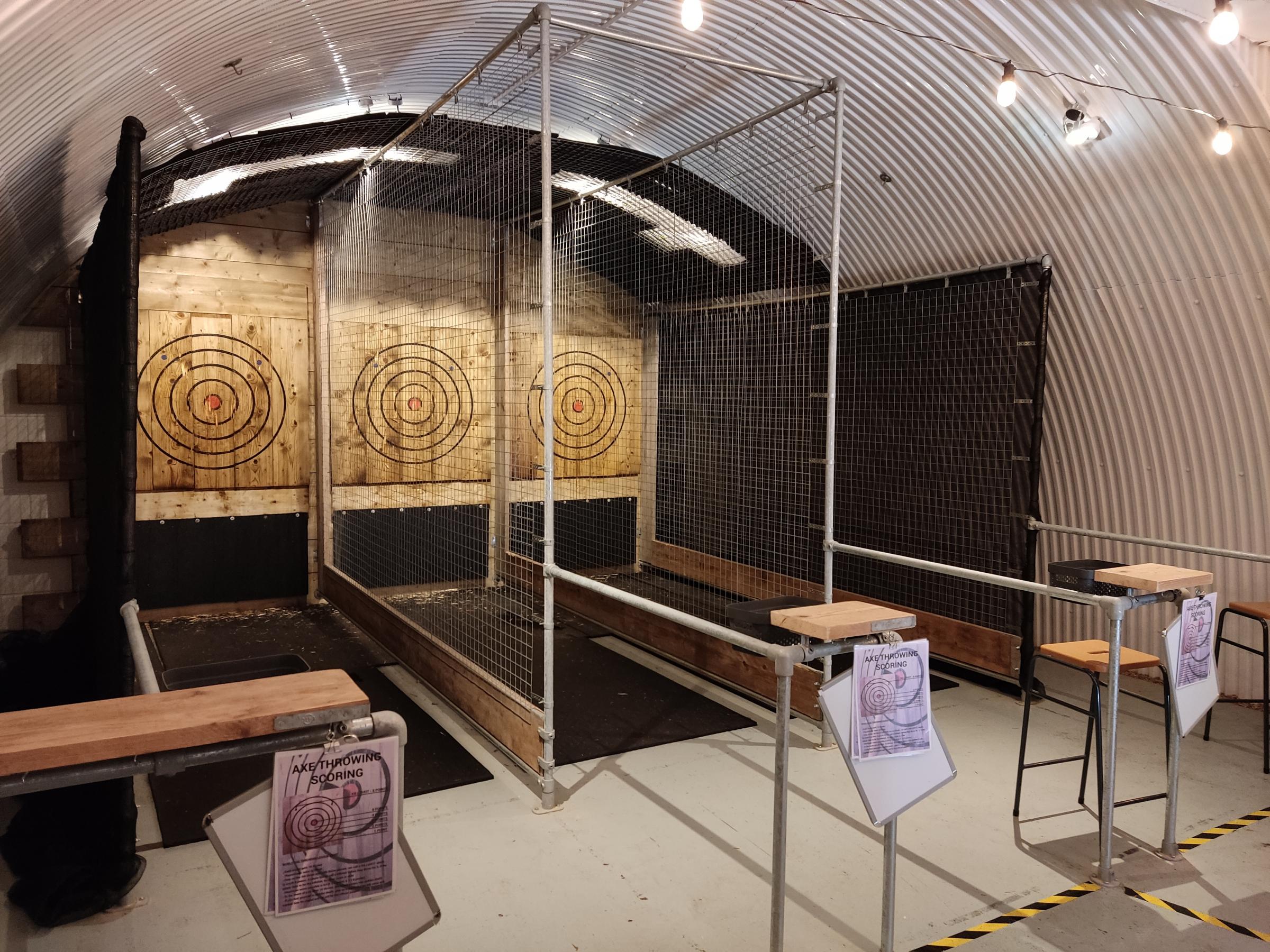 VAULTED AMBITION: The axe-throwing range