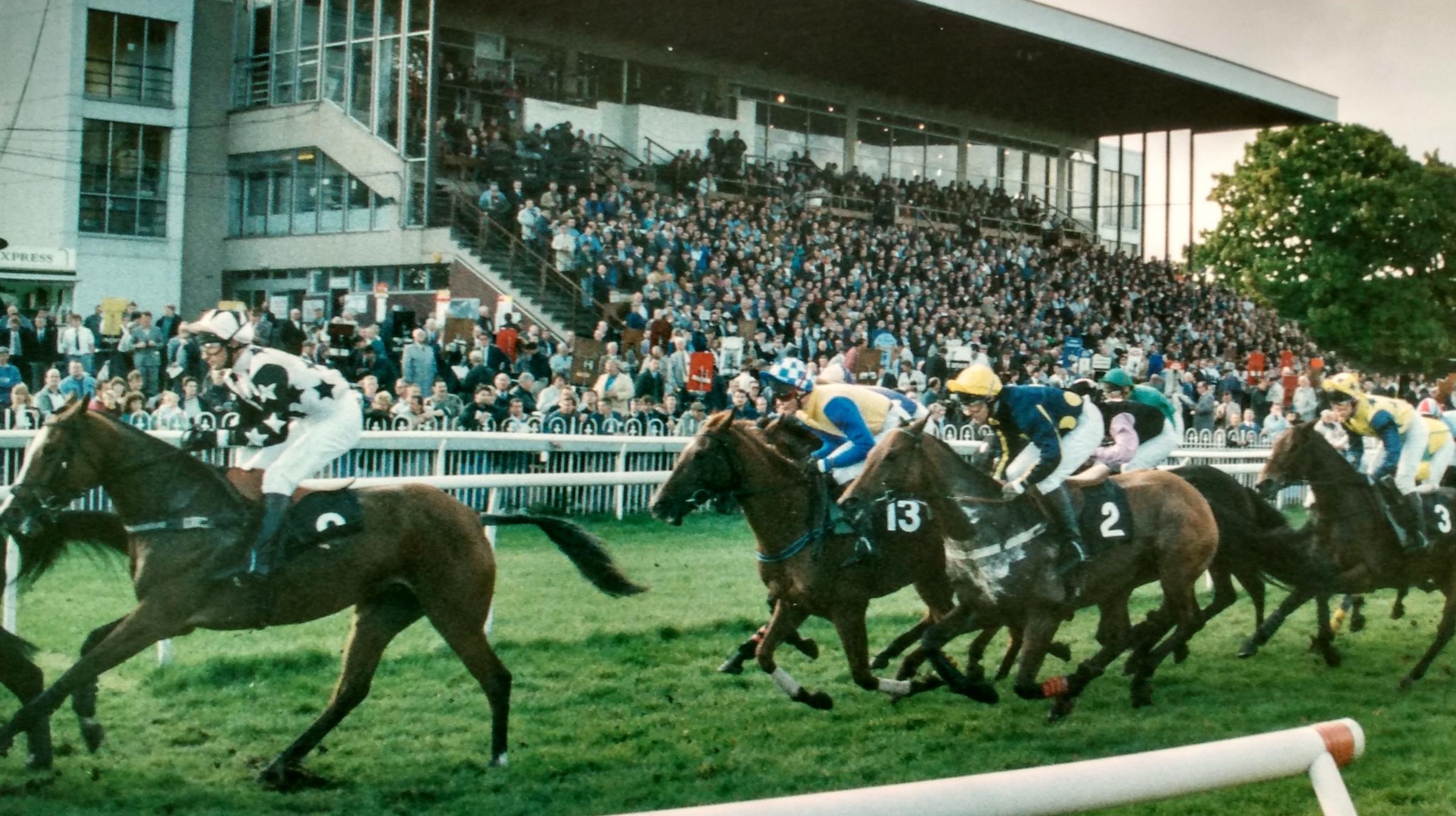 A packed grandstand in February 1995