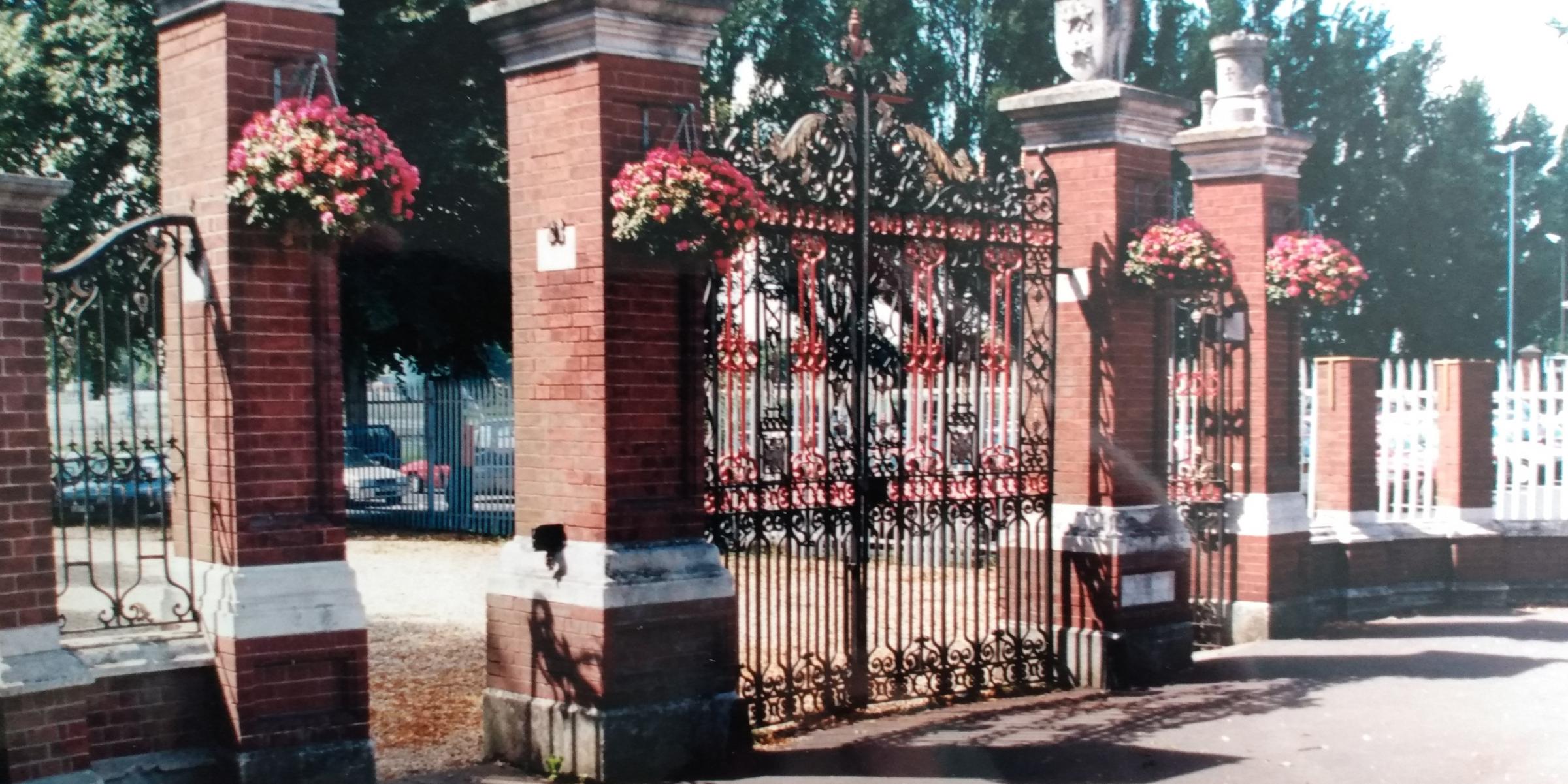 The famous gates at the junction of Castle Street, Croft Road and Severn Terrace