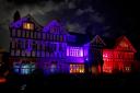 FUN: Colwall Park Hotel, in Malvern, has received a makeover inside and out, with a light projection show on the front of the hotel to music