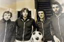 Nostalgia: Worcester City's new signings pose for a picture back in March 1979. From left to right: Martin Lionel, Selby Graham, Lowe Barry, Kenny Lawrence.