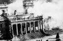 Witley Court on fire during a disastrous September day in 1937