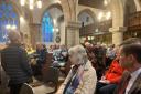 Residents at a public meeting to discuss plans for St John's Library