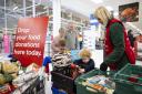A foodbank collection in Tesco
