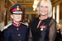AWARD: Beatrice Grant, Lord Lieutenant of Worcestershire, and Suzanne Oldnall, from Kempsey receiving her British Empire Medals.