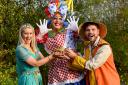 Powick Players in full panto get-up ahead of the show in February