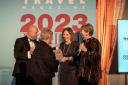 Judy Gardner, founder of Eckington Manor Cookery School, collecting the Food and Travel Magazine 2023 Readers Award