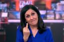 BBC presenter Maryam Moshiri was seen 'flipping the bird' live on a news broadcast