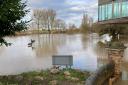 FLOODED: The River Severn has bust its bank across Worcestershire leading to flood warnings being imposed
