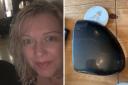 CLOSE: Vickie Ravenhill says she was hit by a car in Raglan Street in Worcester and has kept the wing mirror case as 'evidence'