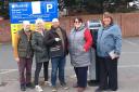 Reading Liberal Democrat campaigners at the Dunstall Close car park in Tilehurst, where free 30 minute parking has been abolished. Credit: Reading Liberal Democrats [Ricky Duveen, Meri O'Connell, James Moore, Anne Thompson and Helen Belcher]