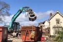 Former Harvester pub, Perdiswell House, gets knocked down.