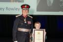 Joey was presented with his award by Lord-Lieutenant Sir John Crabtree at Birmingham Hippodrome