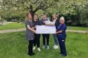 The donation was handed over to the hospice recently by three students and their lecturer, Karen Dyce, along with a special care hamper for the staff