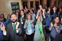 SMILES: Members of Worcester Green Party last night.