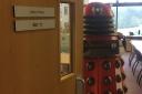 EXTERMINATE: A Dalek, looking to wipe out any mutants at County Hall.