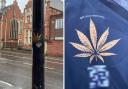 STICKERS: The cannabis stickers that have gone up across Worcester city centre