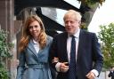 PRIVATE LIFE: PM Boris Johnson with partner Carrie Symonds after their annoucements. Pic: PA Wire