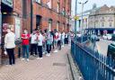 Fans queue outside Mode ahead of the round of 16 clash against Germany