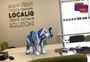 It's coming home: This patriotic elephant visited the Worcester News office