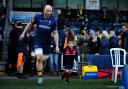 Matt Kvesic of Worcester Warriors and a mascot - Mandatory by-line: Andy Watts/JMP - 20/11/2021 - RUGBY - Sixways Stadium - Worcester, England - Worcester Warriors v Bristol Bears - Premiership Rugby Cup