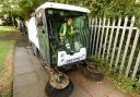CLEAN SWEEP: Worcester City Council operational cleaning team working in Prestbury Close, Blackpole, yesterday with Ray Webb busy at the wheel of a Johnston compact sweeper during a tough operation. Picture by John Anyon. 29047101.