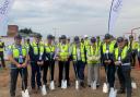 TEAM: The ground-cutting ceremony for Sherriff's Gate which aims to regenerate Shrub Hill with apartments, a cinema, retail, hotel and tenpin bowling.  The team from the Elliott Group welcomed the Mayor of Worcester, Cllr Adrian Gregson