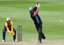 EFFORT: Joe Leach hits a brilliant 63 off just 36 balls, but it was not enough as the Worcestershire Rapids were beaten by Glamorgan in the Royal London Cup.