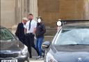DANGEROUS DRIVER: Todd Richardson, pictured wearing a shirt and tie, walking out of Worcester Crown Court