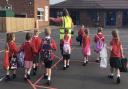 Newbies were welcomed on their first day at Cherry Orchard Primary School in Worcester in September last year.