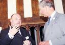 The then editor of the Worcester News, Kevin Ward, with the recently-proclaimed King Charles III in 2008