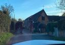 A member of the hunt was reportedly injured near Wychbold this afternoon