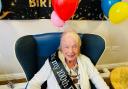 Loni Gumbley enjoys her 100th birthday.
