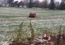 Mystery: Red Citroen spotted in a Worcester field