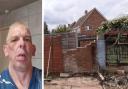 BROKEN: Robert Stinton has been forced to borrow money from his family to fix the broken wall.