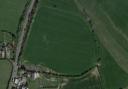 BIRDS-EYE: The fields off Droitwich Road in Martin Hussingtree where the 21-acre solar farm could be built.