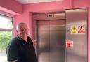 TRAPPED: Rob Wilding has twice been trapped in the lift at Brookthoroe Close in Warndon