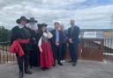 VIEWS: Left to right: Battle of Worcester Society and Worcester re-enacters Roger Fairman, Brian Bullock, Catherine Bullock, Daniel Daniels and Christine Shaw, Cllr Marc Bayliss